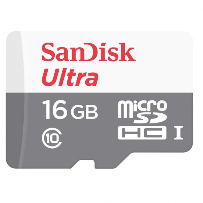 SanDisk Ultra MicroSDHC Android Memory Card 80MBs UHSI Class 10 with Adapter 16GB